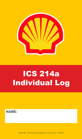 Shell Branded Log Book - ICS 214a Individual Log