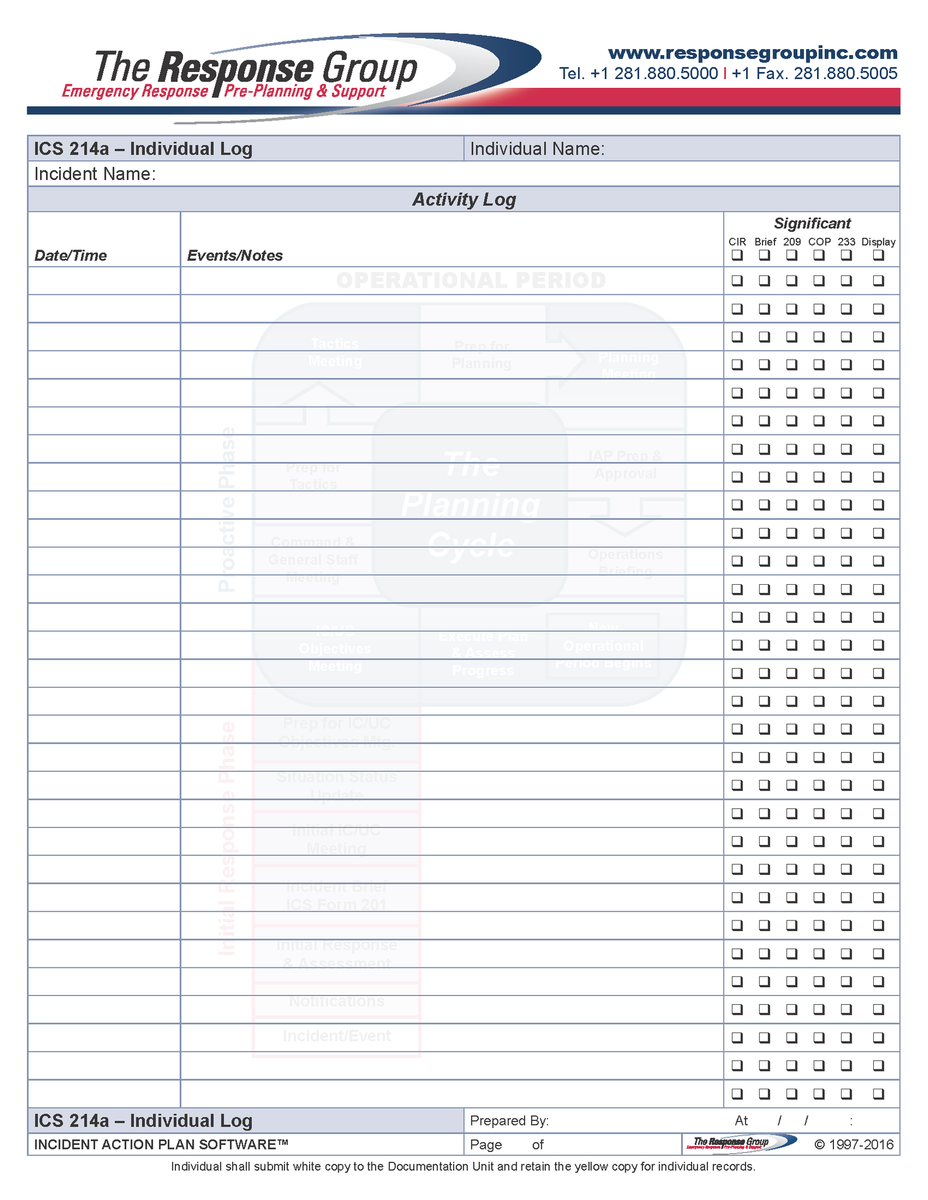 ICS Form Wall Charts - Initial Response – TRG Store